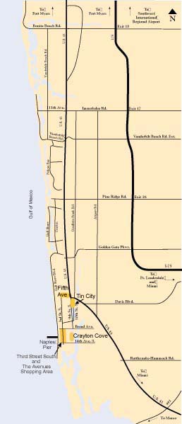 Downtown Naples Locator Map