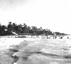 Hurricane damage at the old Naples Pier